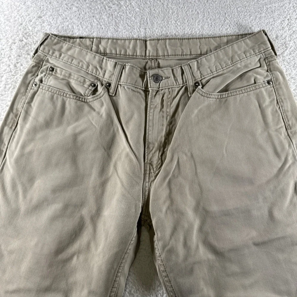 Levis 514 Pants Mens 36x34 Khaki Straight Chino Tan‎ White Tab School 5 Pockets
